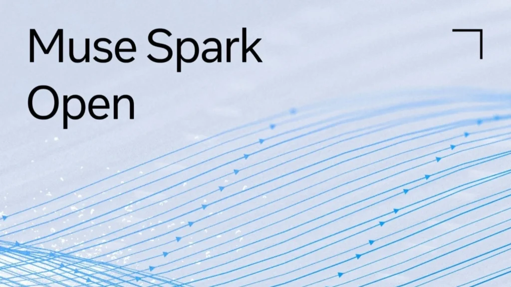 Visuel de Muse Spark Open avec des lignes de connexion bleues